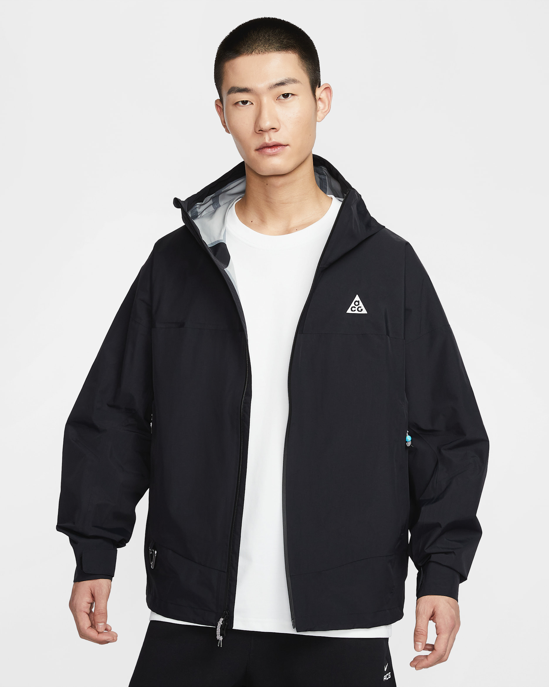 NIKE ACG ナイキエーシージー　ナイロンジャケット 黒とグレー 02年製 NIKE ACG Nylon × Fleece Reversible Jacket 黒灰 M 00s
